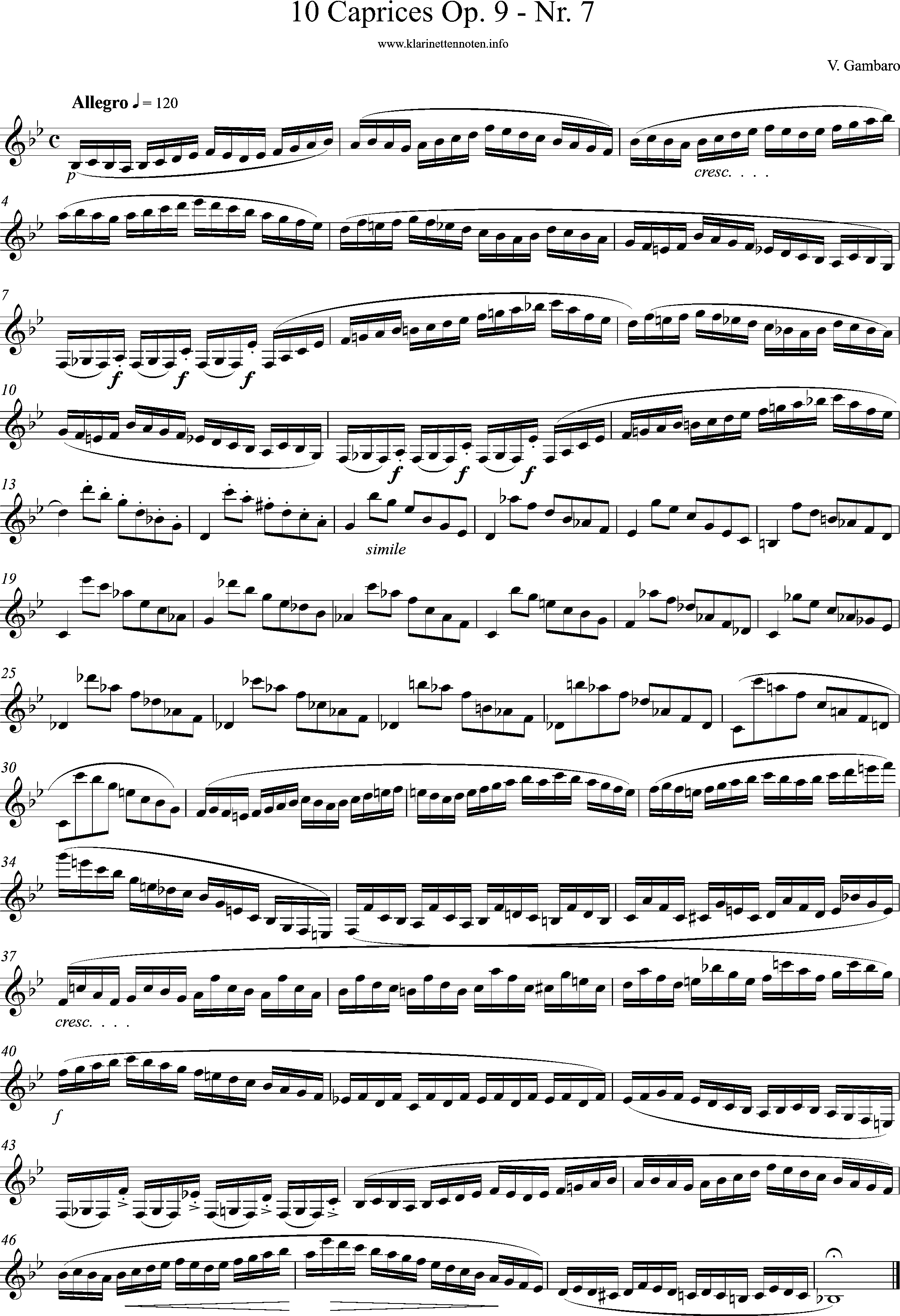 10 Caprices,op. 9, Gambaro No. 7